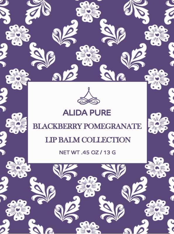 Blackberry Pomegranate Lip Balm Collection, Vegan Set, Beeswax Free, with Organic Jojoba and Avocado Oil, Vitamin E, Natural Moisturizer for Dry, Chapped Lips, 3 Tube Set