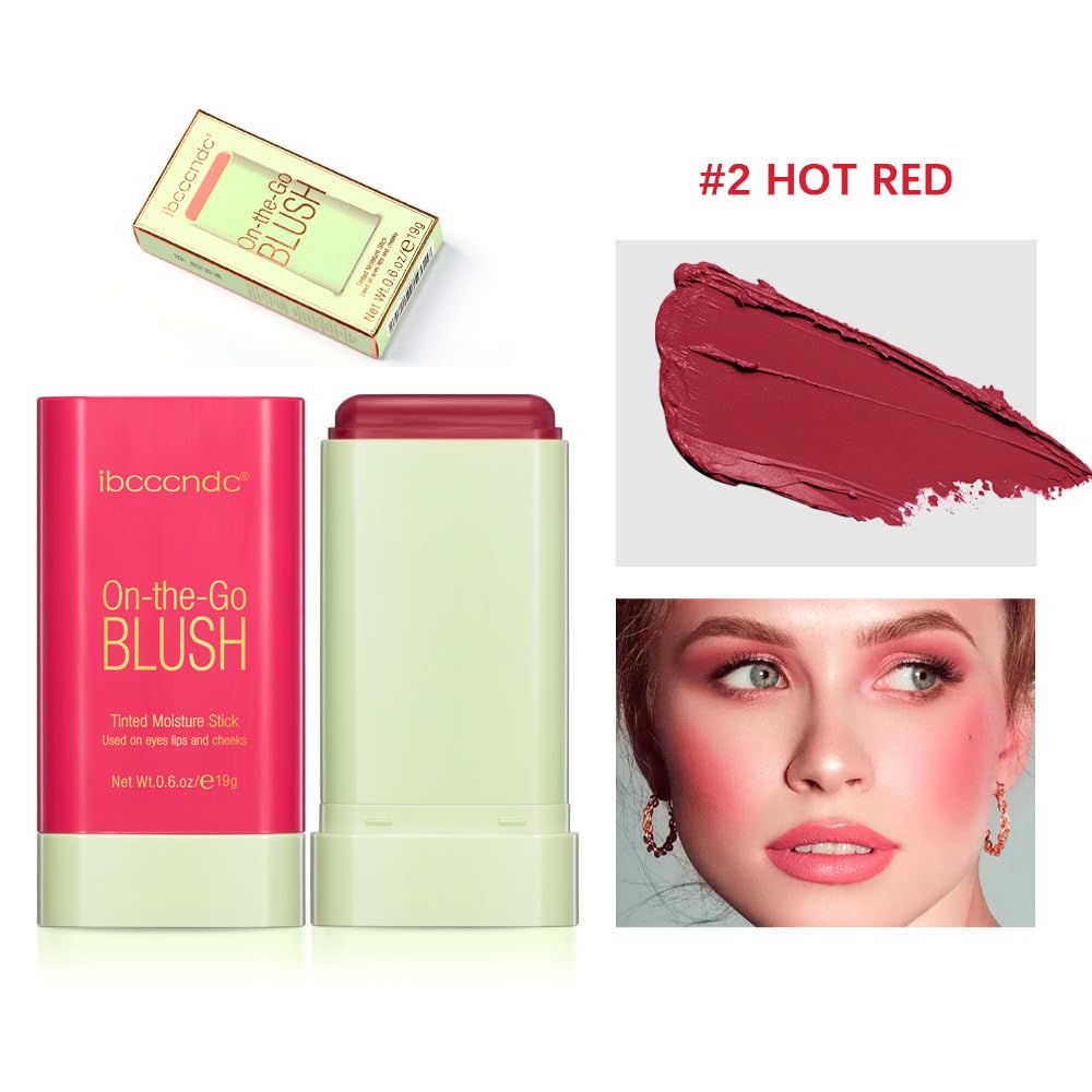 Blush Rare Beauty Liquid Blush Cream Blush Stick For Cheeks Natural Blendable Powder Blusher Stick On The Go Blush Brushes For Makeup Cheeks,Natural Waterproof, Long Lasting (red)