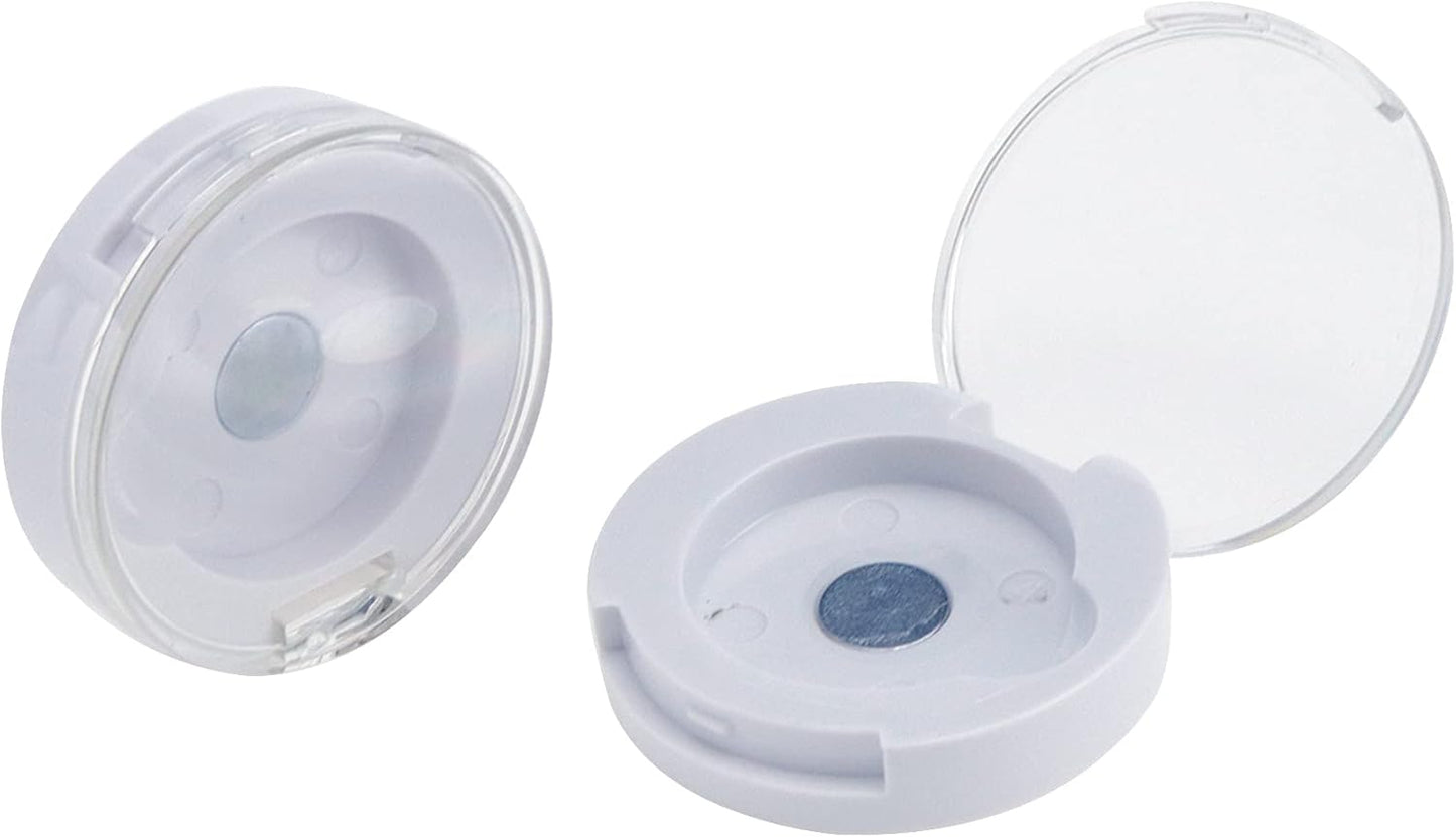 4 Pack Empty Eyeshadow Holder Case Round Magnetic Makeup Eyeshadow Lipstick Palette Container For Travel Sample DIY - White