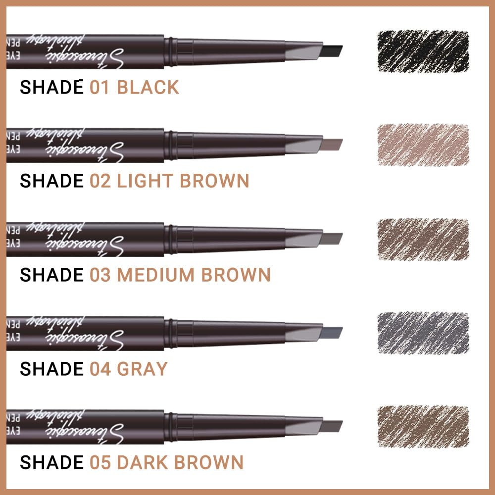 Eyebrow Pencils for Women, Medium Brown Brow Pen Brow Brush for Eye Makeup, Dual-Sided Soft Ultimate Retractable Definer Pencils, Fine Tip lapiz de cejas