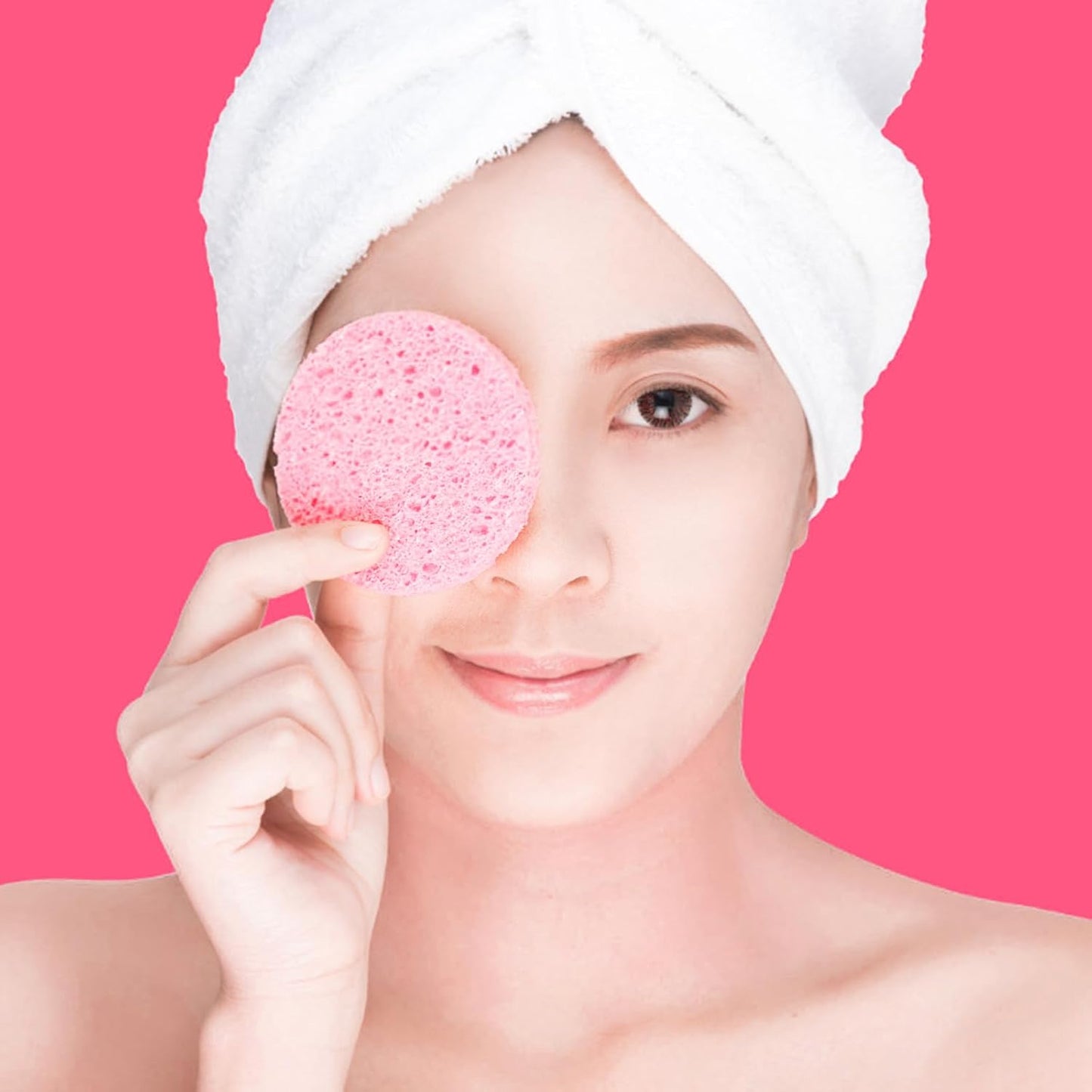 120 Pcs Pink Compress Face Sponges - Compact Facial Sponge Set for Cleansing, Makeup Removal, Exfoliation