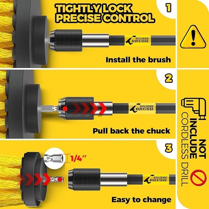Holikme 22Pack Drill Brush Attachments Set, Scrub Pads & Sponge, Buffing Pads, Power Scrubber Brush, Car Polishing Pad Kit,Wax Applicator Pad,Car Cleaning Kit,Cleaning Supplies,Masonry Brushes,Black