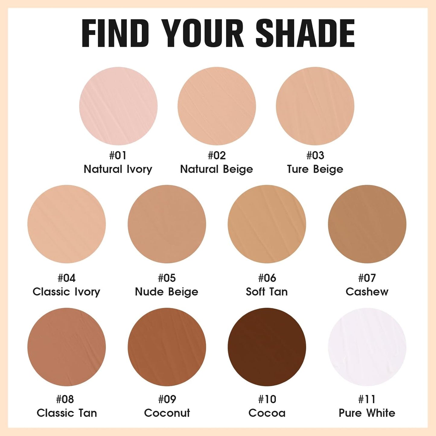 UCANBE Matte Liquid Foundation with Brush, Serum Foundation Face Makeup with Hyaluronic Acid, Medium to Full Coverage Waterproof Oil Control Longwear, for Mature Skin, Classic Ivory, 1 fl. oz.