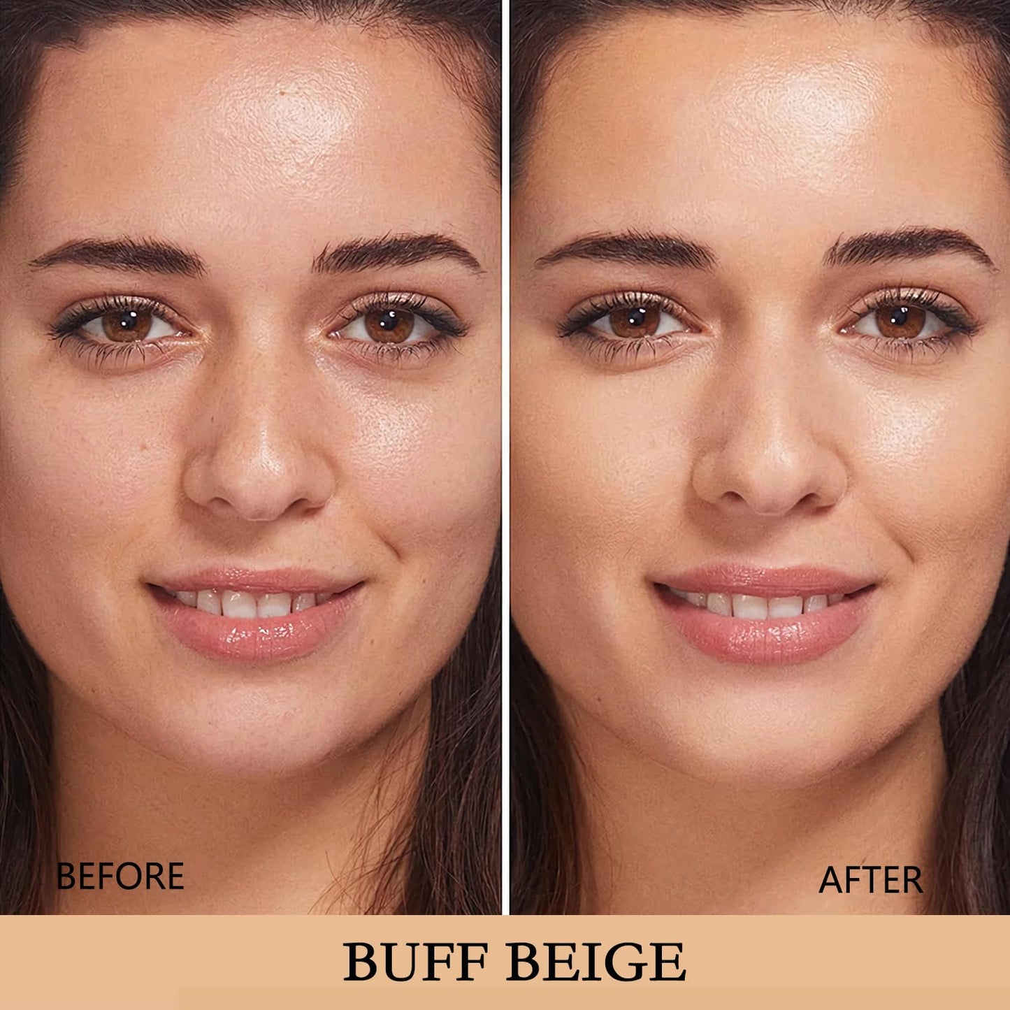 Air Cushion CC Cream Mushroom Head Cushion Foundation, BB Cream Face Makeup for Mature Skin Moisturizing Concealer Brighten Long-Lasting, Even Skin Tone for All Skin Types (Buff Beige)