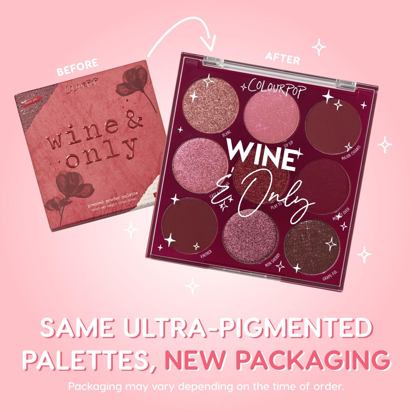 ColourPop Wine & Only Eyeshadow Palette - Deep Red & Burgundy Eye Makeup Palette with Matte, Metallic and Matte Sparkle Finishes - High-Pigment Eye Makeup with a Long-Wearing Formula (0.3 oz)