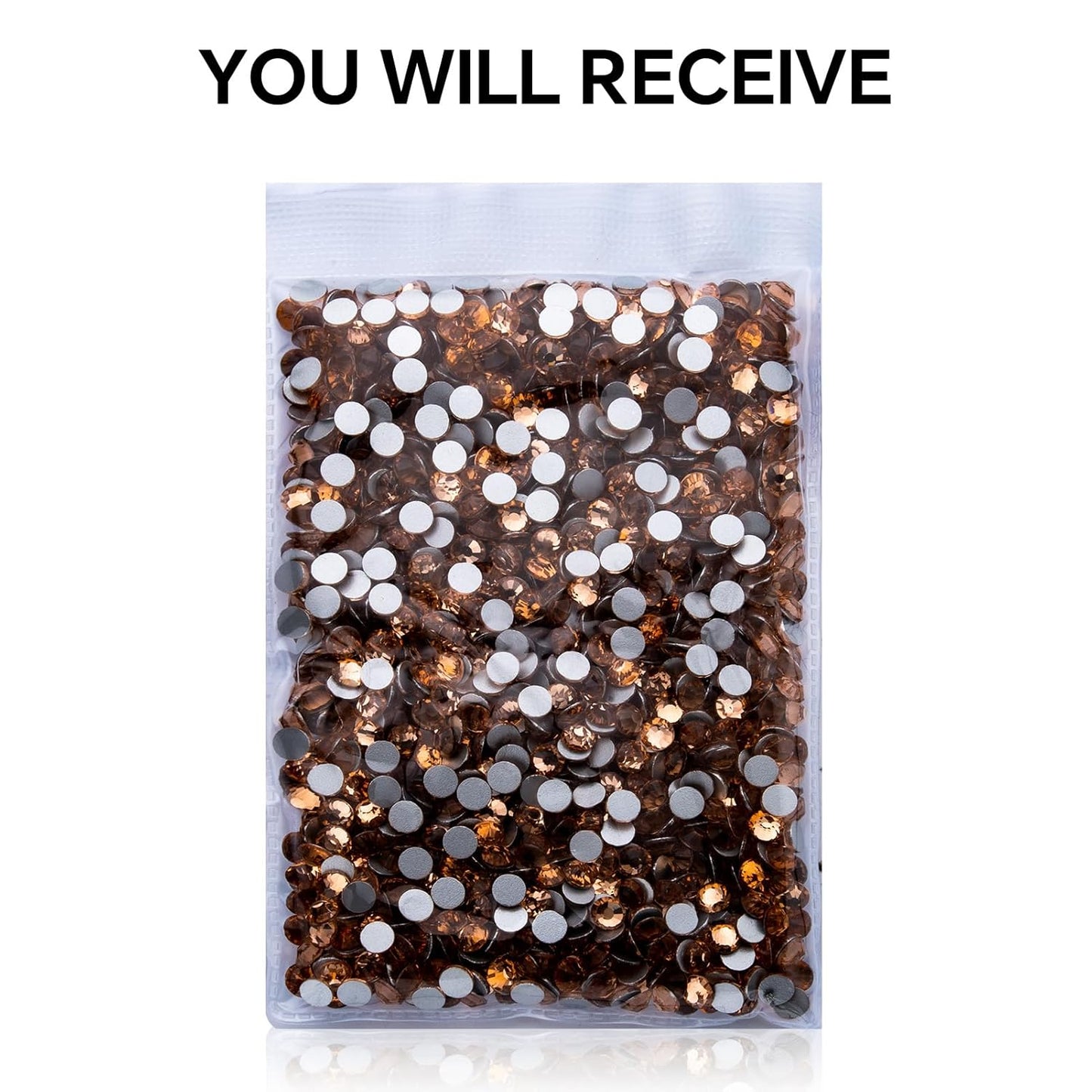 288Pcs Champagne Crystal Rhinestones,Glass Flatback Rhinestones Gemstones for Nail Face Makeup Art Crafts Clothes Decoration -(SS30,6.5mm,Champagne)