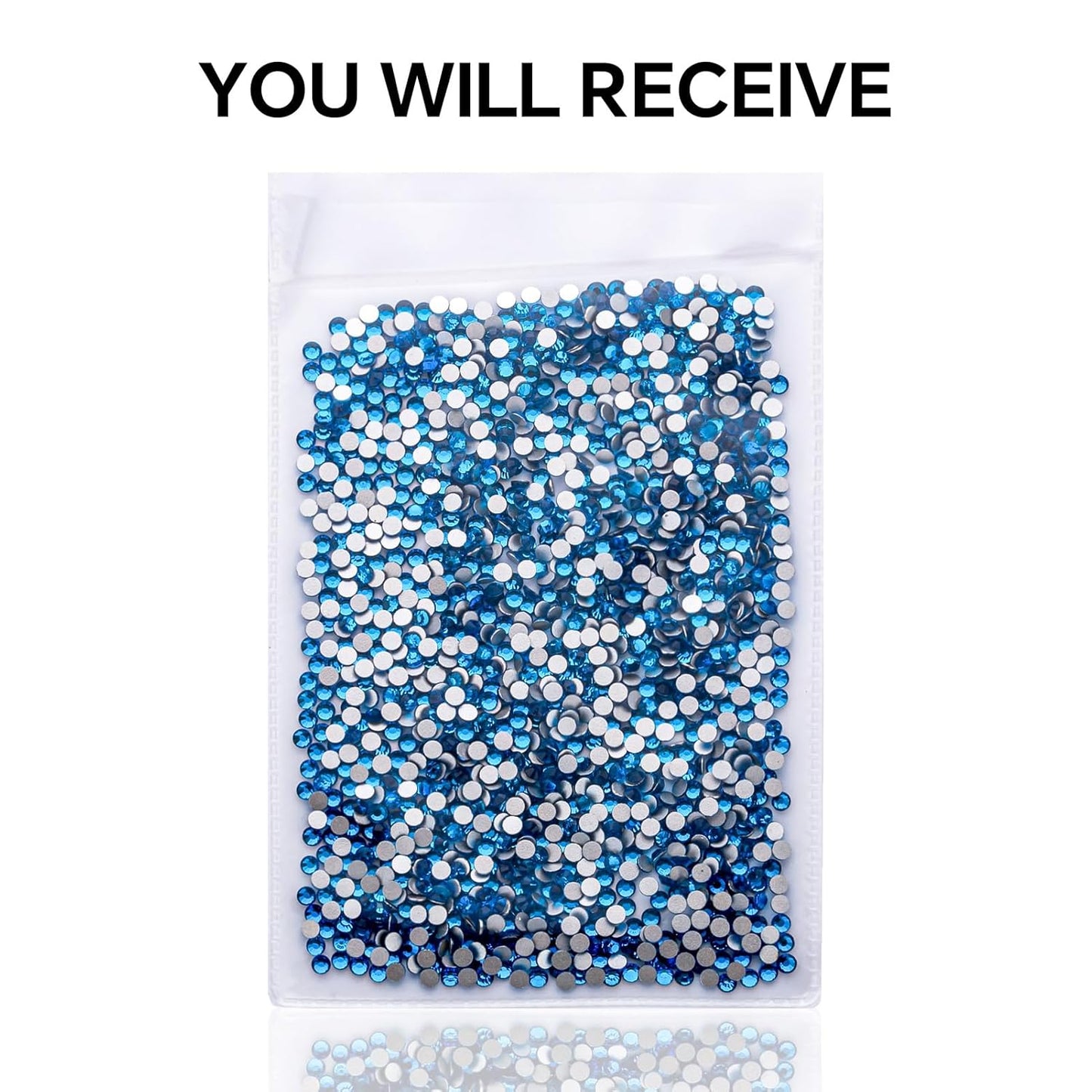 1440Pcs Blue Zircon Crystal Rhinestones,Glass Flatback Rhinestones Mini Gemstones for Nail Face Makeup Art Crafts Clothes Decoration -(SS6,2.0mm,Blue Zircon)