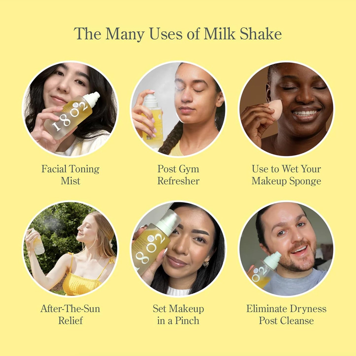 Beekman 1802 Milk Shake Hydrating Face Mist - Hyaluronic Acid & Squalane Facial Mist Minimizes Pores & Gently Moisturizes - Goat Milk Skin Toner Spray - Lightweight, Fragrance-Free Travel Toner