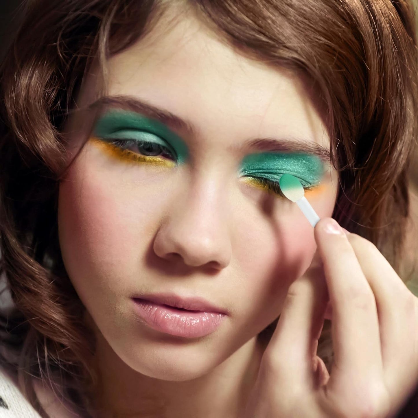 Expressions Selfie Queen Glisten & Glitter Makeup Palette 10 Color Eyeshadow Palette & Blush Makeup Novelty Beauty Set, Fold Out Compact with Mirror, Cute Makeup Kit Gifts - Washable, Non-Toxic