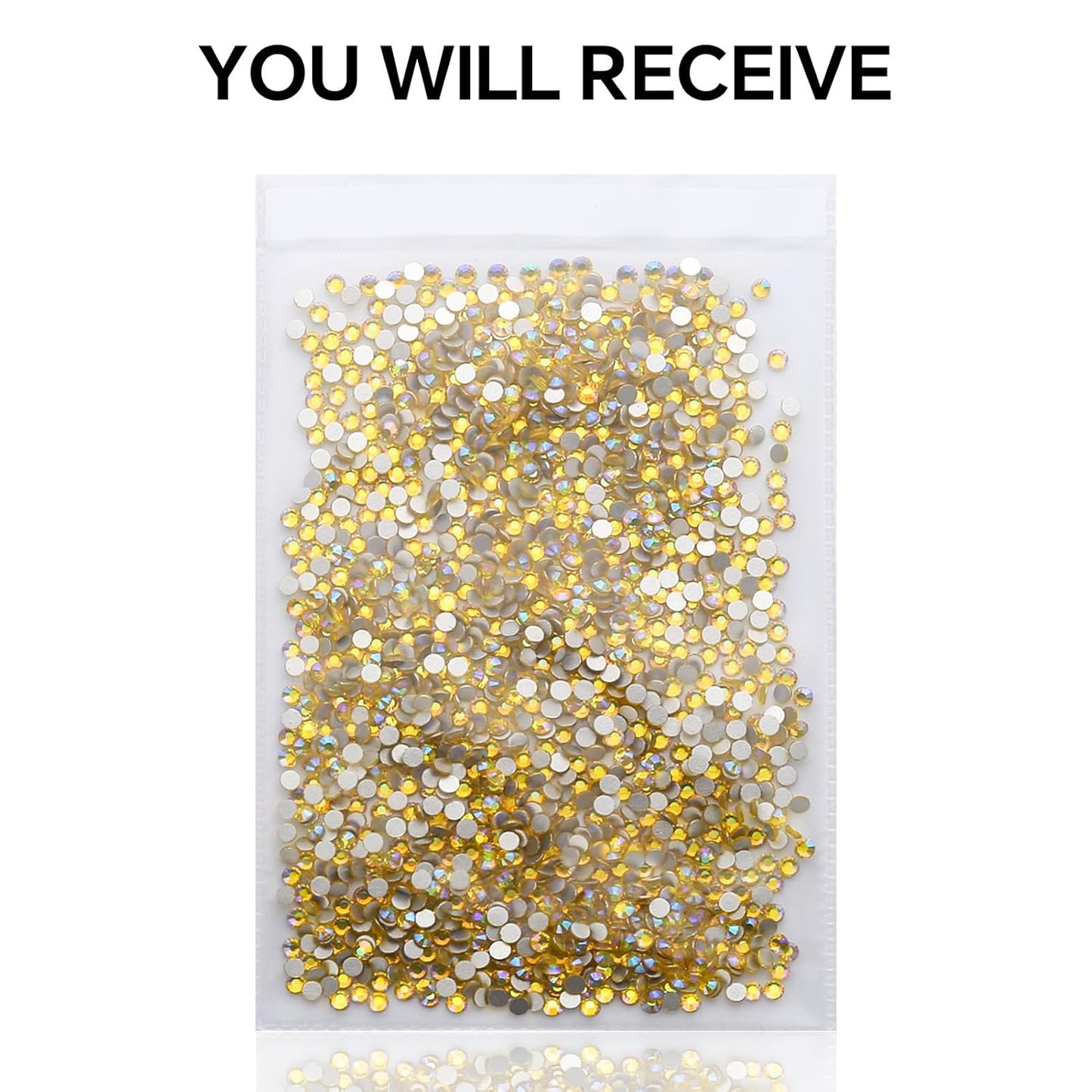 1440Pcs Lemon Ab Crystal Rhinestones,Glass Flatback Rhinestones Small Gemstones for Nail Face Makeup Art Crafts Clothes Decoration -(SS8,2.4mm,Lemon Ab)