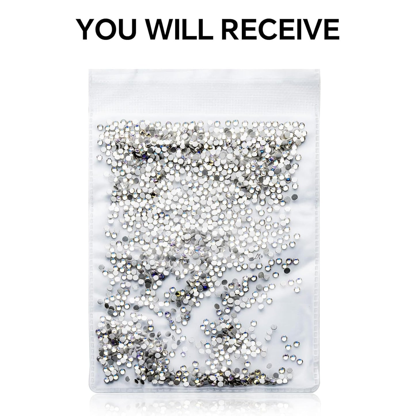 3000Pcs Moonlight Crystal Rhinestones,Glass Flatback Rhinestones Mini Gemstones for Nail Face Makeup Art Crafts Clothes Decoration -(SS6,2.0mm,Moonlight)
