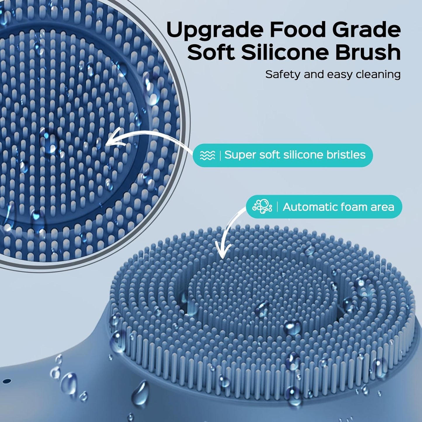 COSLUS Face Scrubber Facial Cleansing Brush: 2 in 1 Spin and Vibration Patented Tech, Silicone Electric Exfoliator Scrubber with Automatic Foaming, Waterproof Face Cleanser Brush for Men and Women