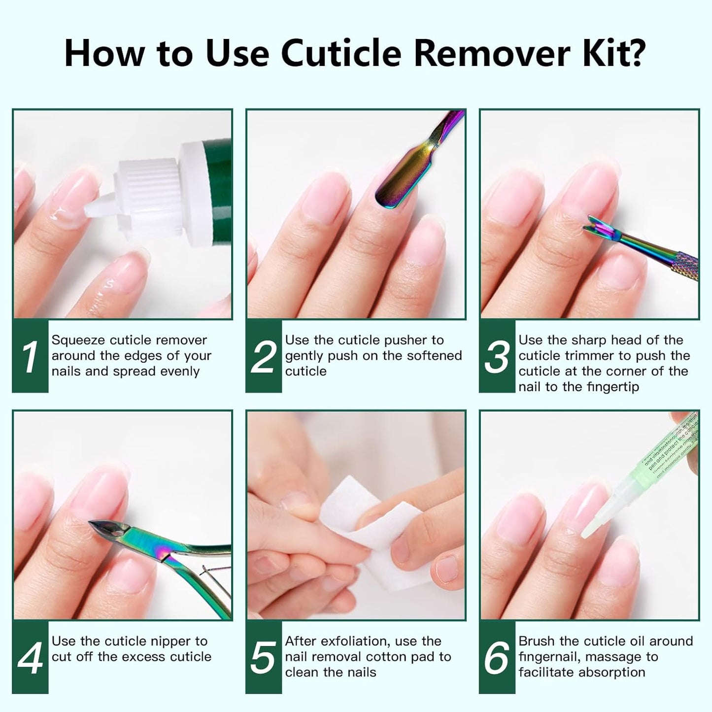 Cuticle Remover Kit - Cuticle Remover Cream & Cuticle Oil Pen for Soften Moisturize, Cuticle Trimmer/Nipper, Cuticle Pusher and Nail Cotton Pads for Professional Manicure, Gifts for Women