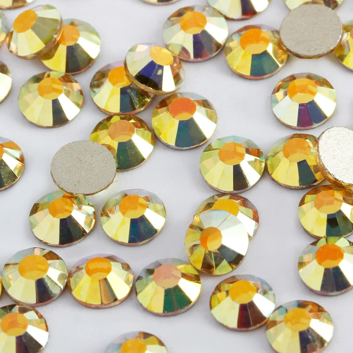 5000 PCS SS6 Flatback Rhinestones,12-Facet Diamond-Cut Glass Gems for Nail Art,Clothing,DIY Crafts,Glue-On Decoration Stones with Silver Backing,Metal Sunlight