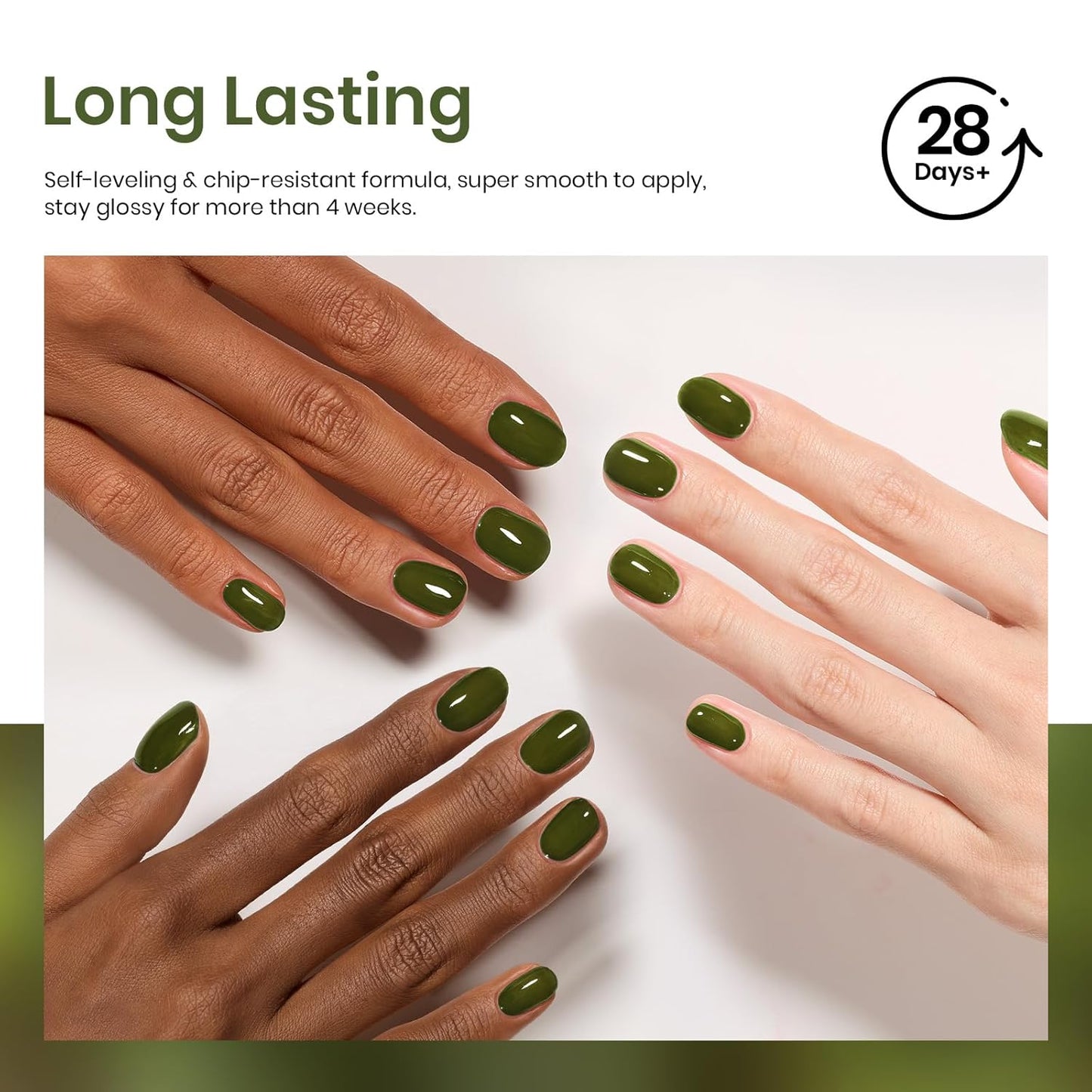 Beetles Green Gel Nail Polish - 15ml Olive Green Natural Jelly Gel Polish Fall Color Sheer Translucent Effect Soak Off UV Nail Art DIY Manicure Gift for Women