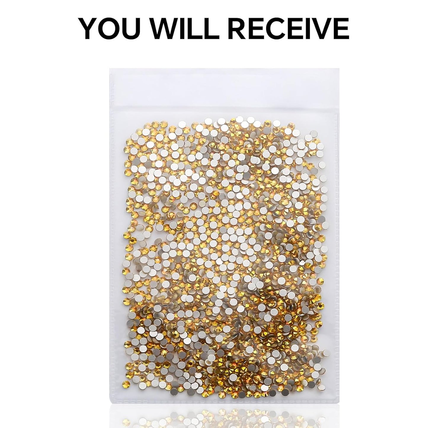 1440Pcs Metallic Sunshine Crystal Rhinestones,Glass Flatback Rhinestones Gemstones Small for Nail Face Makeup Art Crafts Clothes Decoration-(SS4,1.6mm,Metallic Sunshine)