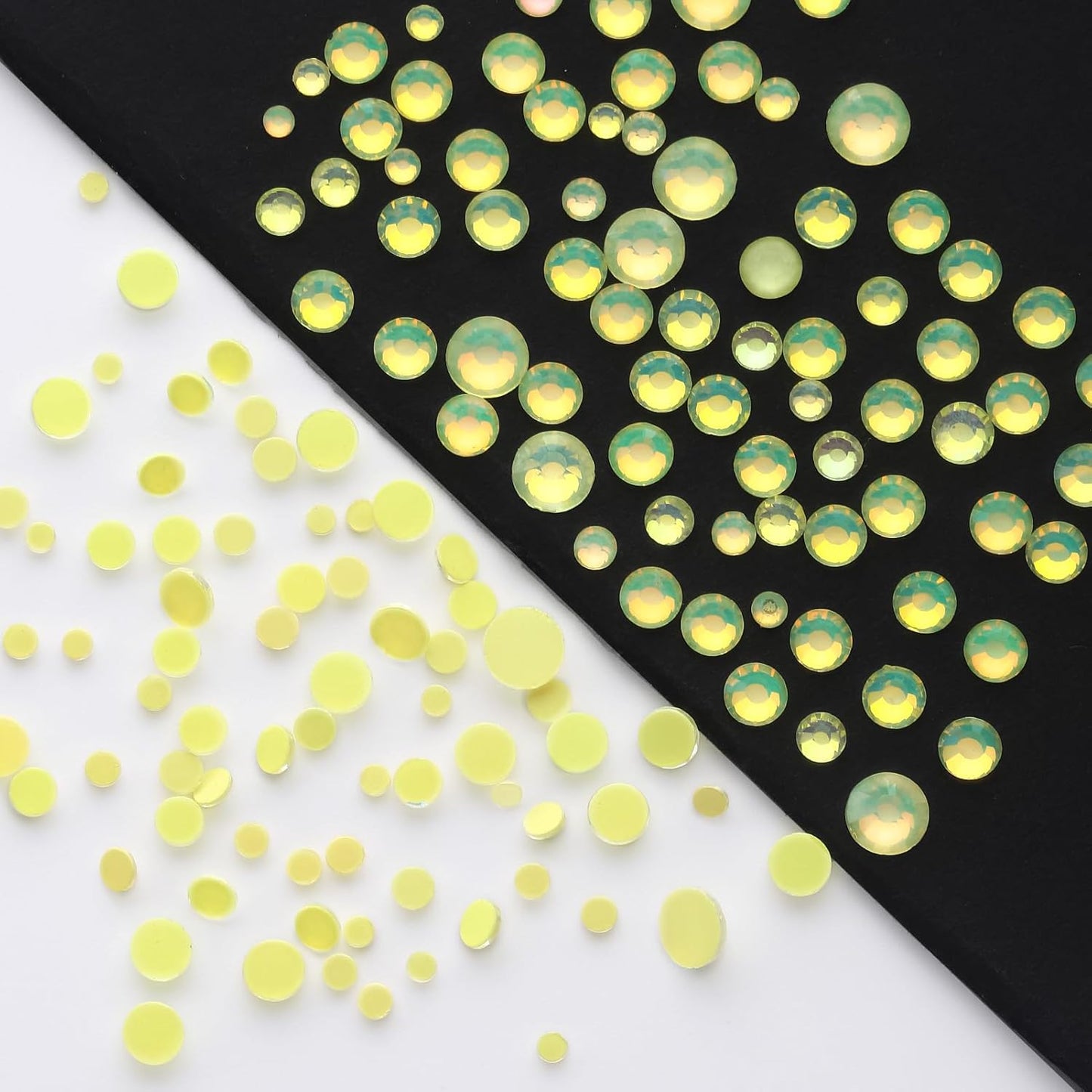 F Yellow Flatback Rhinestones, Glass Rhinestones for Nail Art and Craft, Glue Fix, Loose Crystal Gemstones(F Yellow, SS16, 1440pcs, 3.8-4.0mm)