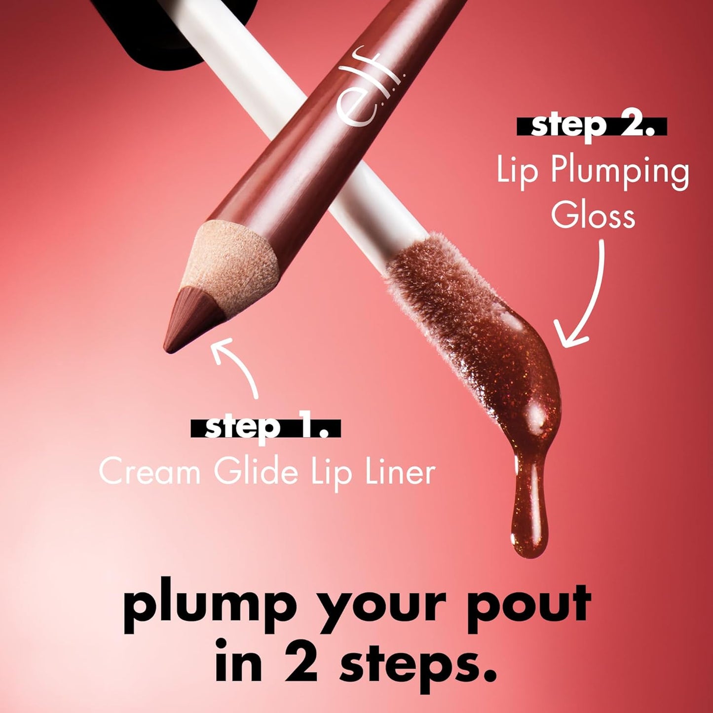 e.l.f. Lip Plumping Gloss, High-Shine Sheer Color, Hydrates & Creates Fuller Lips With Vitamin E, Vegan & Cruelty-Free, Petal Pressed, 0.1 Fl Oz