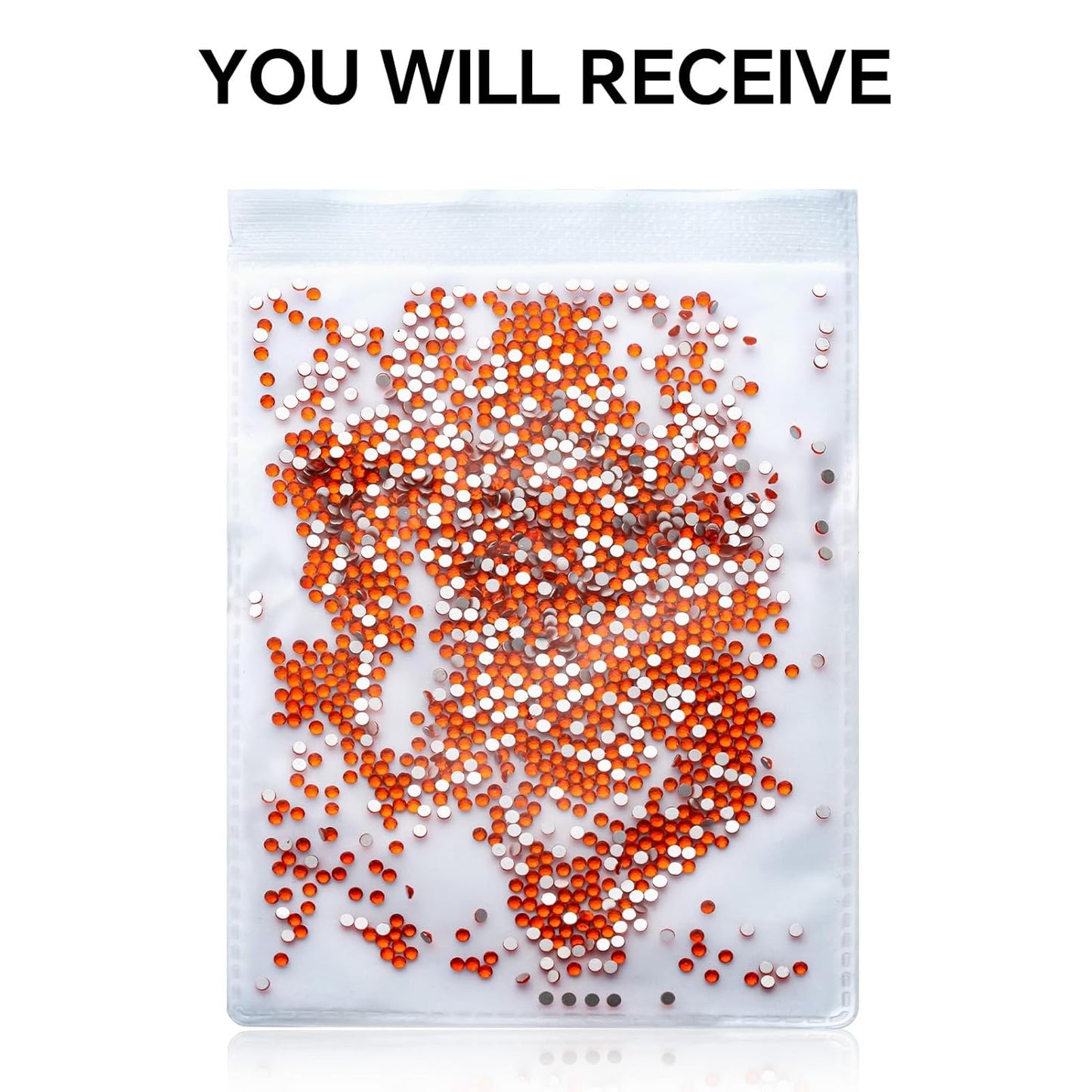 1440Pcs Orange Crystal Rhinestones,Glass Flatback Rhinestones Gemstones Small for Nail Face Makeup Art Crafts Clothes Decoration - (SS6,2.0mm,Orange)