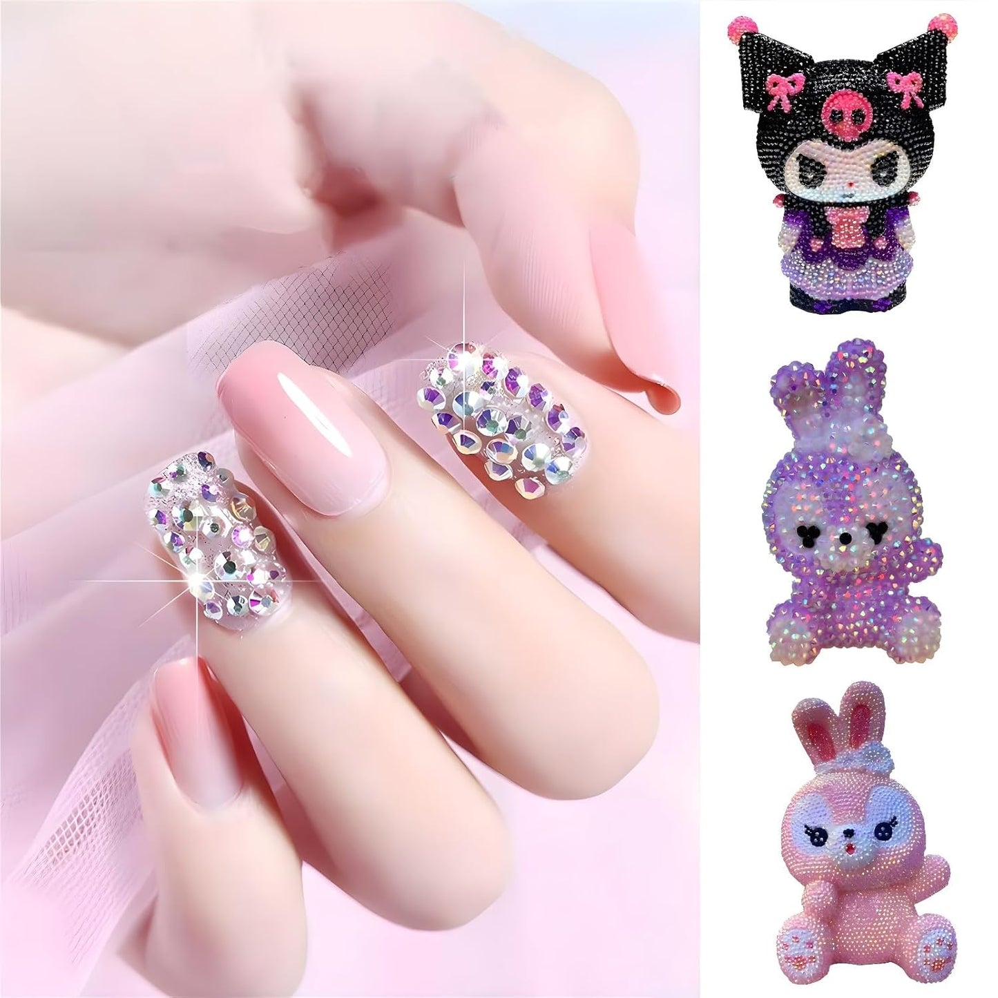 Flatback Rhinestones Round Gems for Nails Art and Crafts 620Pcs SS30 6mm Glitter Crystals Stone DIY Bags Clothes Shoes (Light Purple)