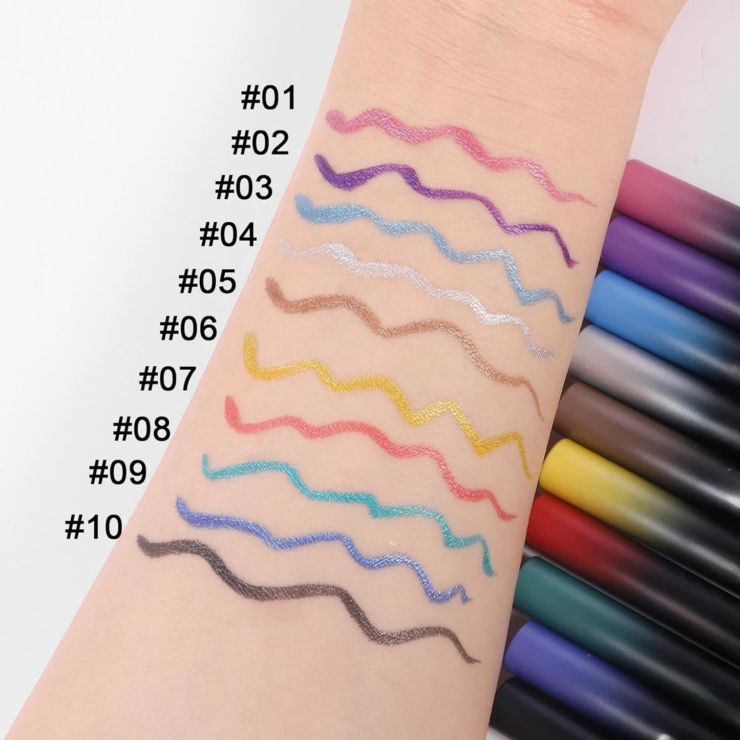 liquid eyeliner waterproof metallic ink eyeliner pencil long lasting high pigmented Brown