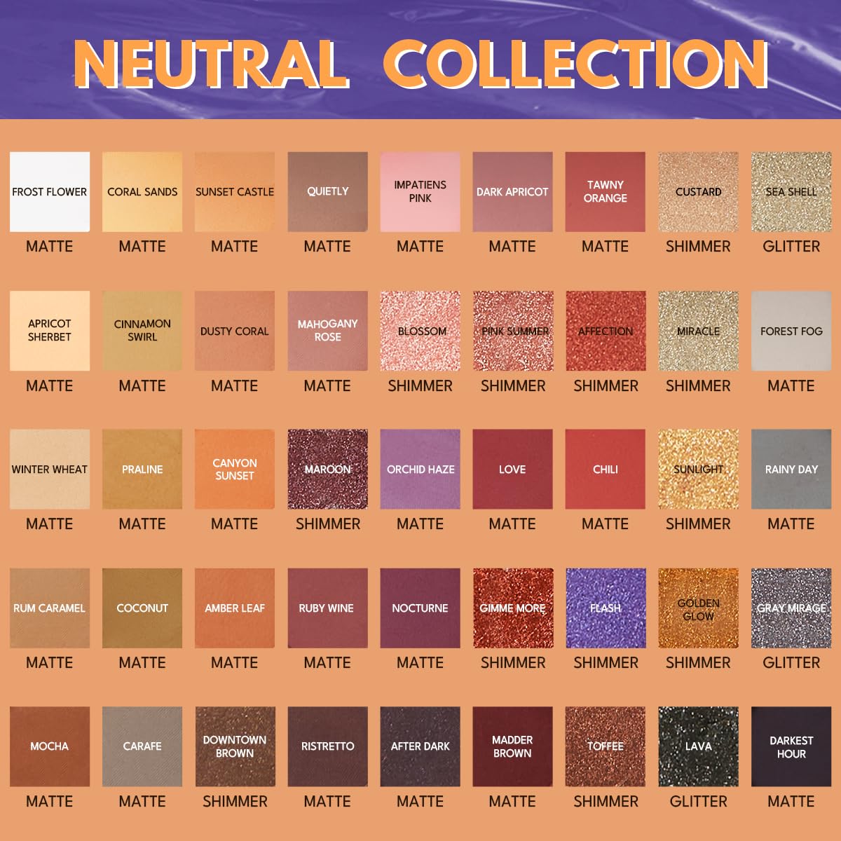 45 Shades Eyeshadow Palette, Highly Pigmented Neutral Tones Collection Makeup Palette, Matte Shimmer Metallic Glitter Eye Shadow For Long Lasting Eye Make Up