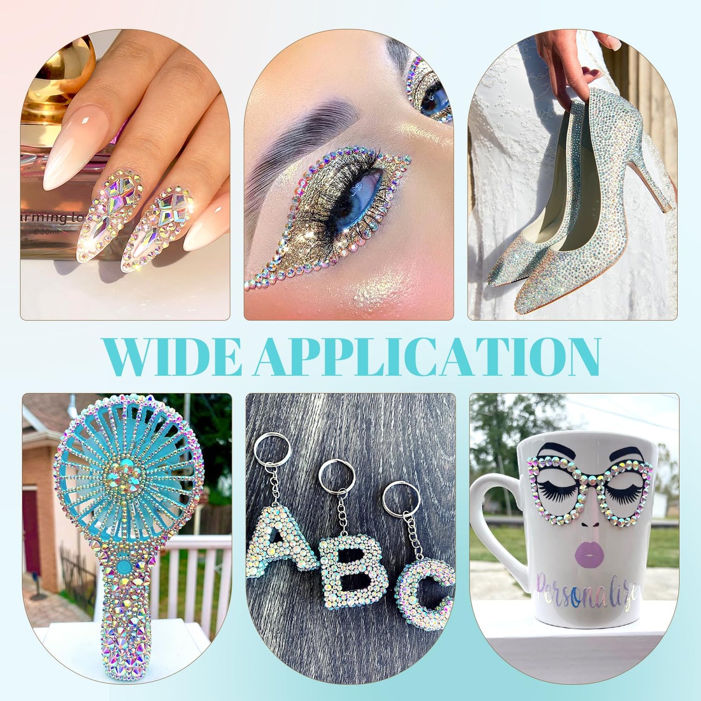 6100Pcs Jelly Resin Rhinestones for Crafting with 2Pcs 10ml B7000 Jewelry Glue, 1 Box Flatback Crystals Diamond (Clear AB) for Bedazzling Crafts DIY Nail Art Non Hotfix Gems for Clothing Shoes