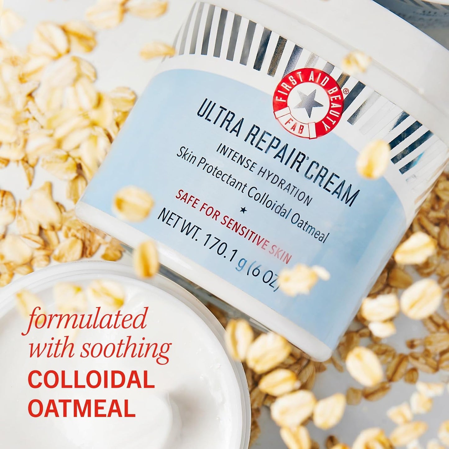 First Aid Beauty - Ultra Repair Cream, Intense Hydration Whipped Colloidal Oatmeal, Clinically Proven to Strengthen Skin Barrier in 7 Days & Helps Relieve Eczema, Luxury Moisturizer, 6 oz + Bonus, 2ct