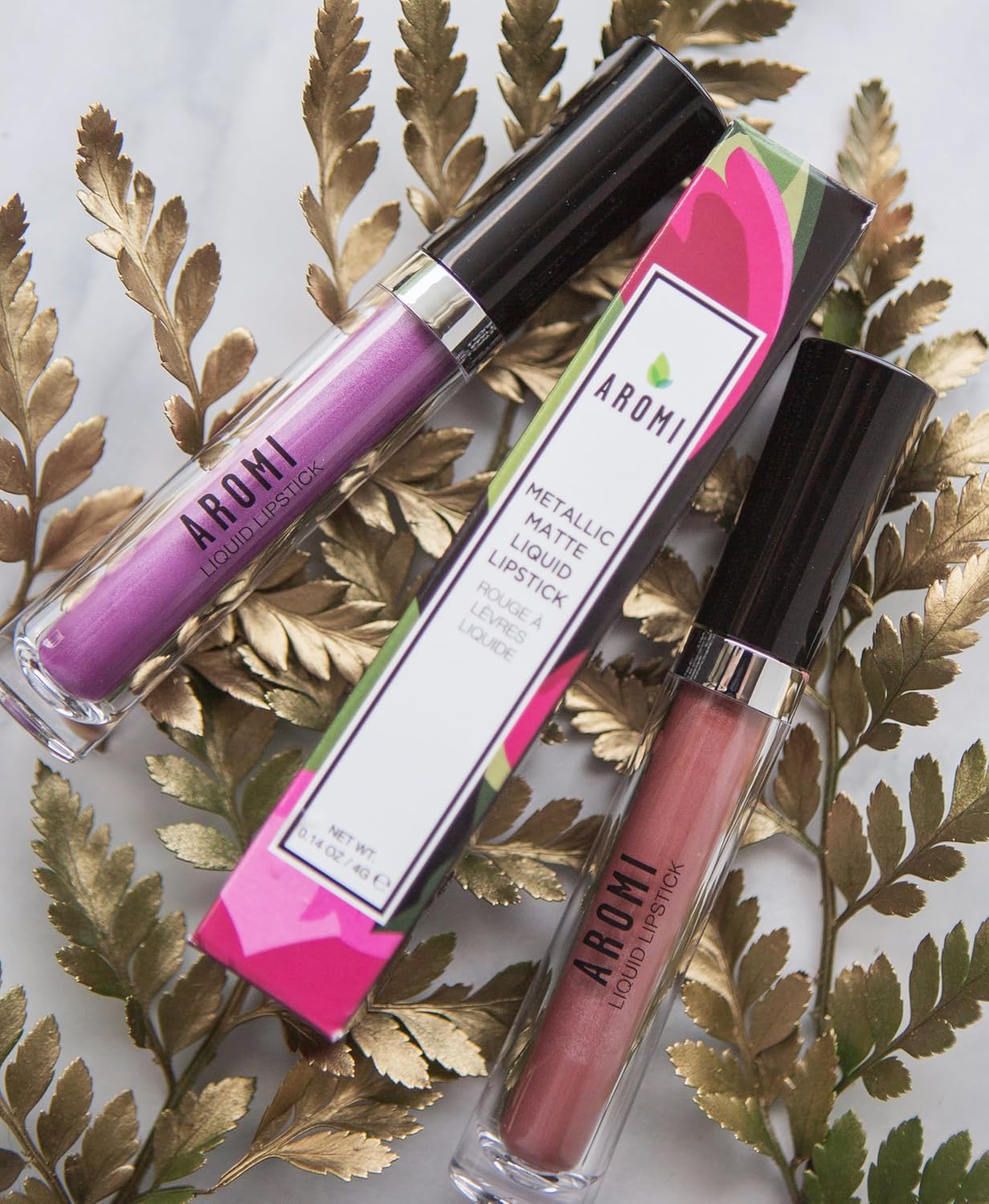 Aromi Tan Metallic Liquid Lipstick | Sepia Bronze Lip Color with Shimmery Finish, Vegan, Cruelty-free, Long-Lasting, Smudge-Proof, Handmade (Peachy Tan)