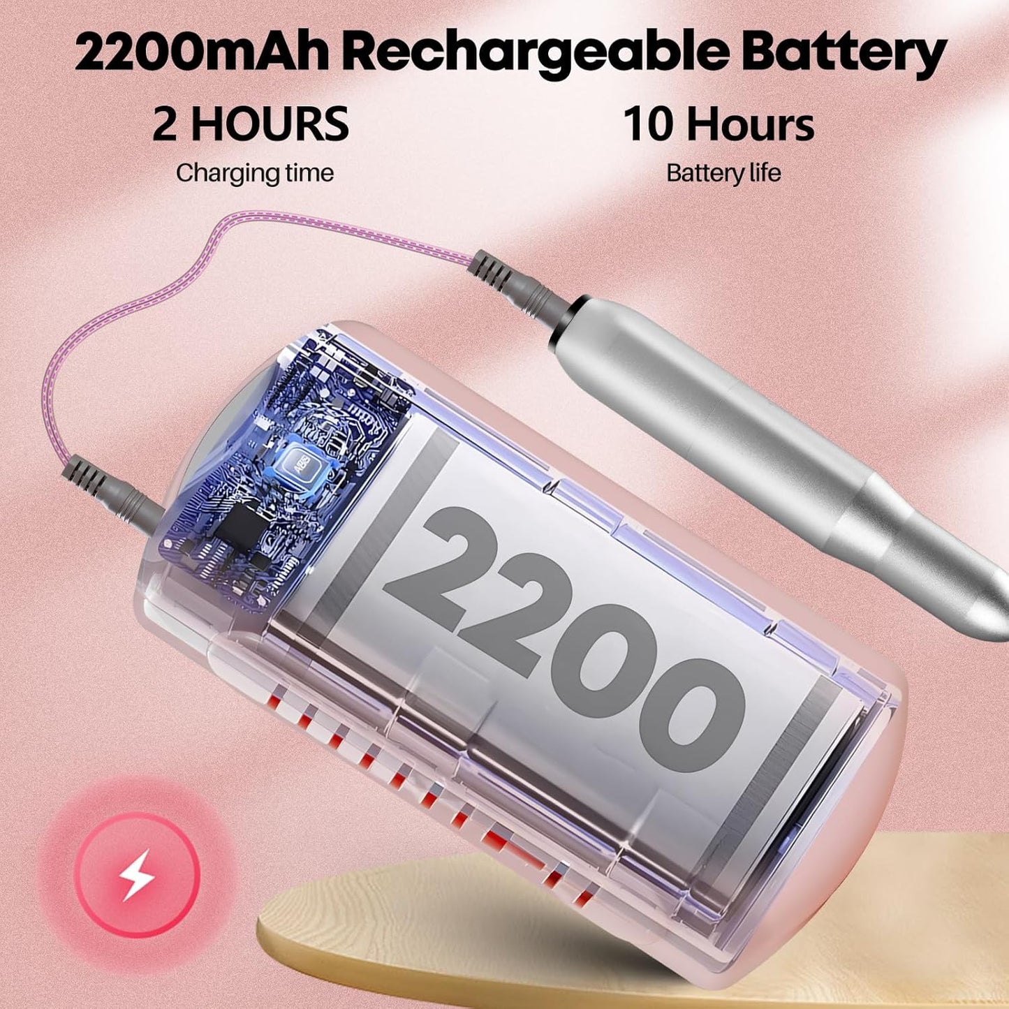 Electric Nail Drill Portable Nail Drill Professional 30000 RPM 13 Salon Quality Drill bits 50 Sanding Bands Portable & Low Noise for Acrylic Nails Gel Polishing Removing Bits Kit for Home Use