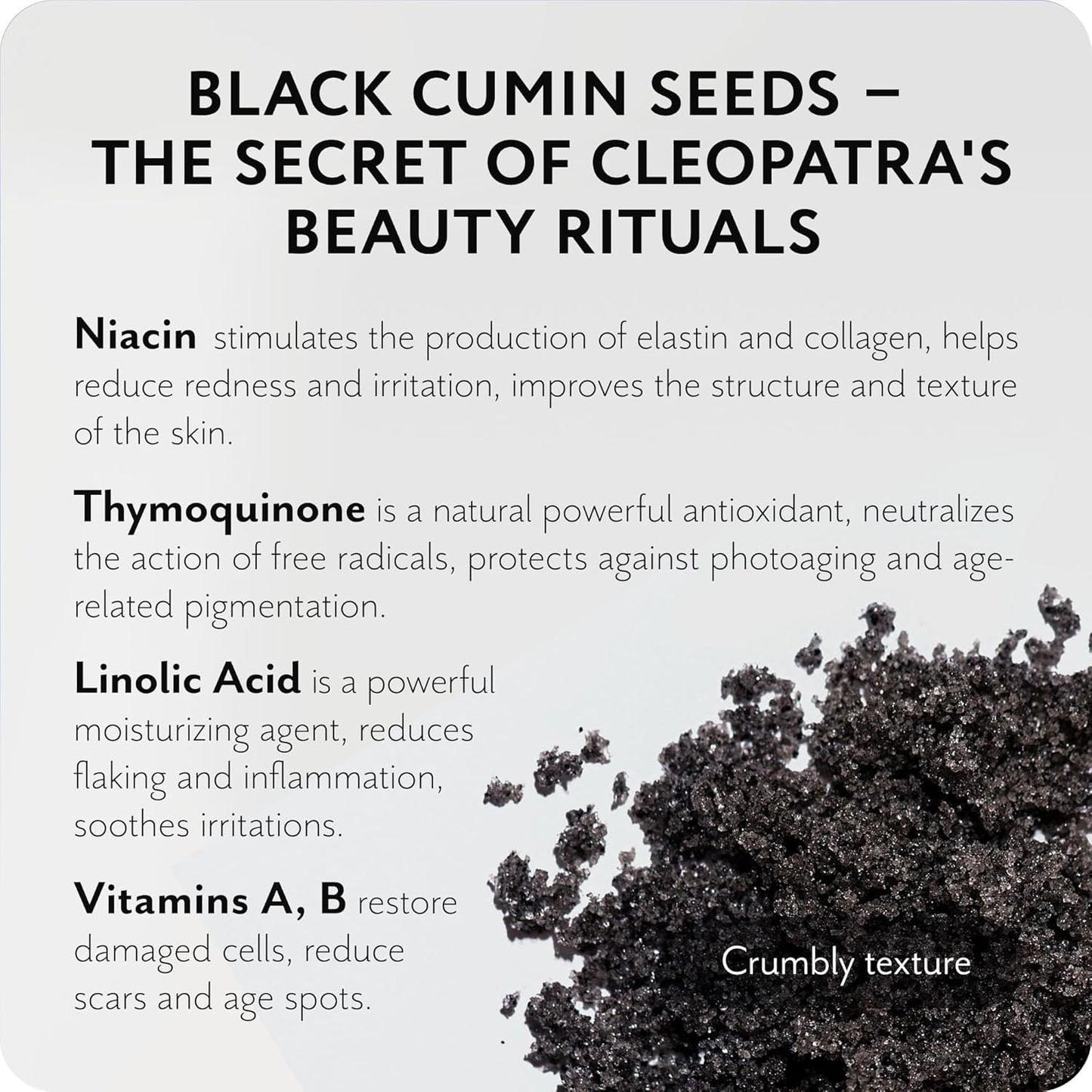 Exfoliating Balancing Body Scrub with Black Cumin Oil - Sea Salt Formula for Smooth & Radiant Skin - Home Spa Care, Gift for Women Men, Vegan, Organic 10.58 Oz