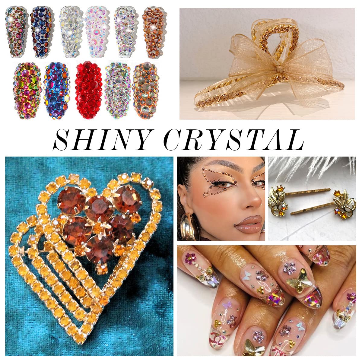 1440Pcs Amber Crystal Rhinestones,Glass Flatback Rhinestones Gemstones for Nail Face Makeup Art Crafts Clothes Decoration - (SS12, 3.0mm,Amber)