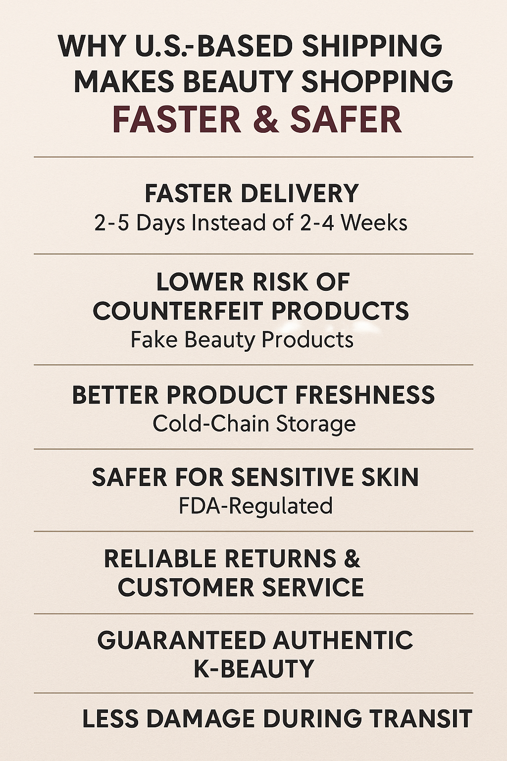 Why U.S.–Based Shipping Makes Beauty Shopping Faster &amp; Safer (2025 Edition)