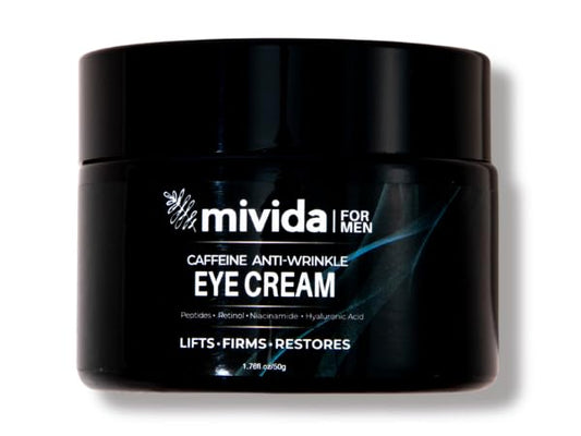 Caffeine Eye Cream For Men With Hyaluronic Acid | Anti Wrinkle Eye Moistuerizer For Men | Anti Aging Men Cream, Fine Lines, Dark Circles and Puffiness | 1.7 fl oz