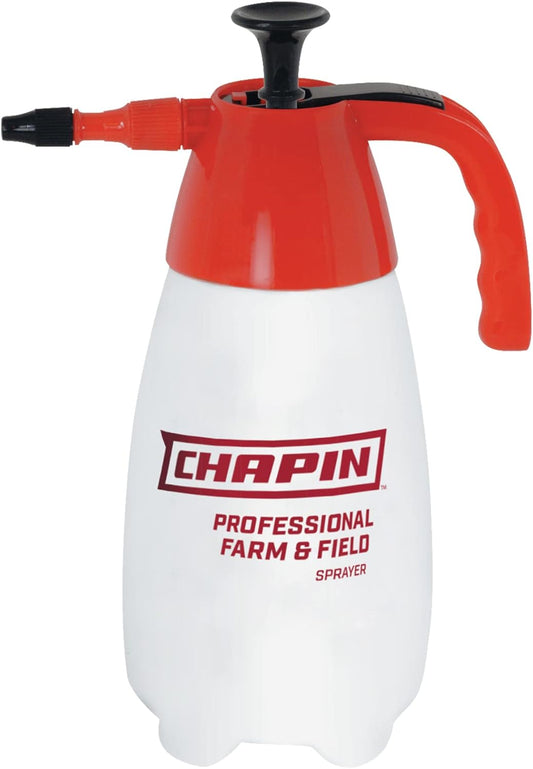 Chapin 1003 Made in USA 48 Ounce Farm and Field Hand Sprayer with Ergonomic Handle, Anti Clog Filter, Adjustable Nozzle, for Spraying Plants, Lawns, Weeds, Insects, Fertilizer, Translucent White