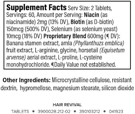 Isagenix Hair Revival - Natural Hair Growth & Thickening Supplement - Supports Healthy Scalp - Formula Contains Biotin, Amino Acid, Banana Flower Extract & More - 120 Tablets (60 Servings)