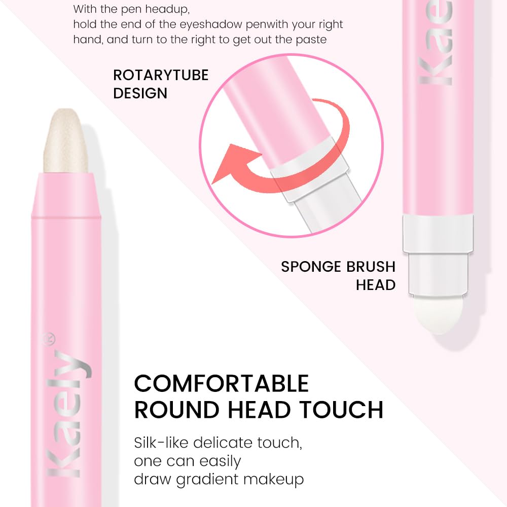 Kaely 2in1 Cream Eye Shadow Brightener Sticks for Eyes, Pencil Eyeshadow Applicator Stick Waterproof Pigmented, Eye Shadow Palette Highlighter Makeup, sombras para ojos, 38 Blonde Shimmer