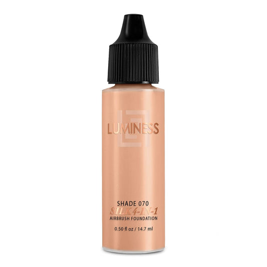 Luminess Air Silk 4-In-1 Airbrush Foundation- Foundation, Shade 070 (.5 Fl Oz) - Sheer to Medium Coverage - Anti-Aging Formula Hydrates and Moisturizes - Professional Makeup Kit for Cordless Air Brush