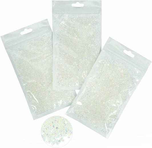 16000PCS 3mm 4mm 5mm Transparent AB Resin Rhinestones for Crafting Clear AB Flatback Jelly Stones Bulk SS10 SS16 SS20 Diamonds Gems Charms for Nails Face Eyes Makeup Tumblers Bottles DIY Crafts