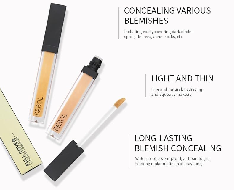 Liquid Concealer Makeup - Natural Coverage & Highly Pigmented Lightweight Concealers 6.5ml (02)