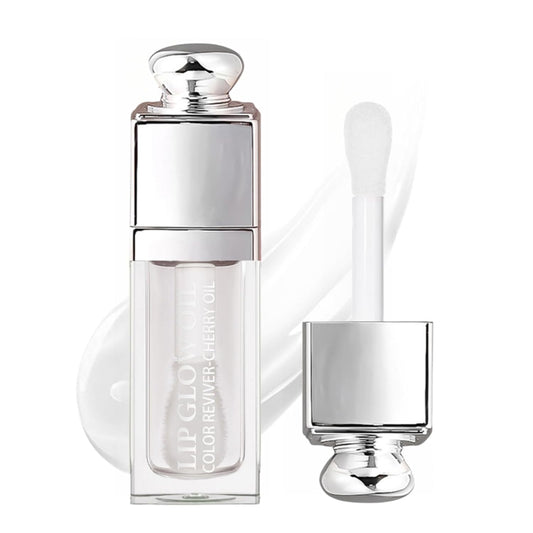 Hydrating Lip Glow Oil-Lip care oil- Lip Oil Tinted for Lip Care and Dry Lips-Prevents Dry Cracked-Non-sticky Big Brush Head-Lip Plumping -Lip Oil gloss tinted-000#CLEAR