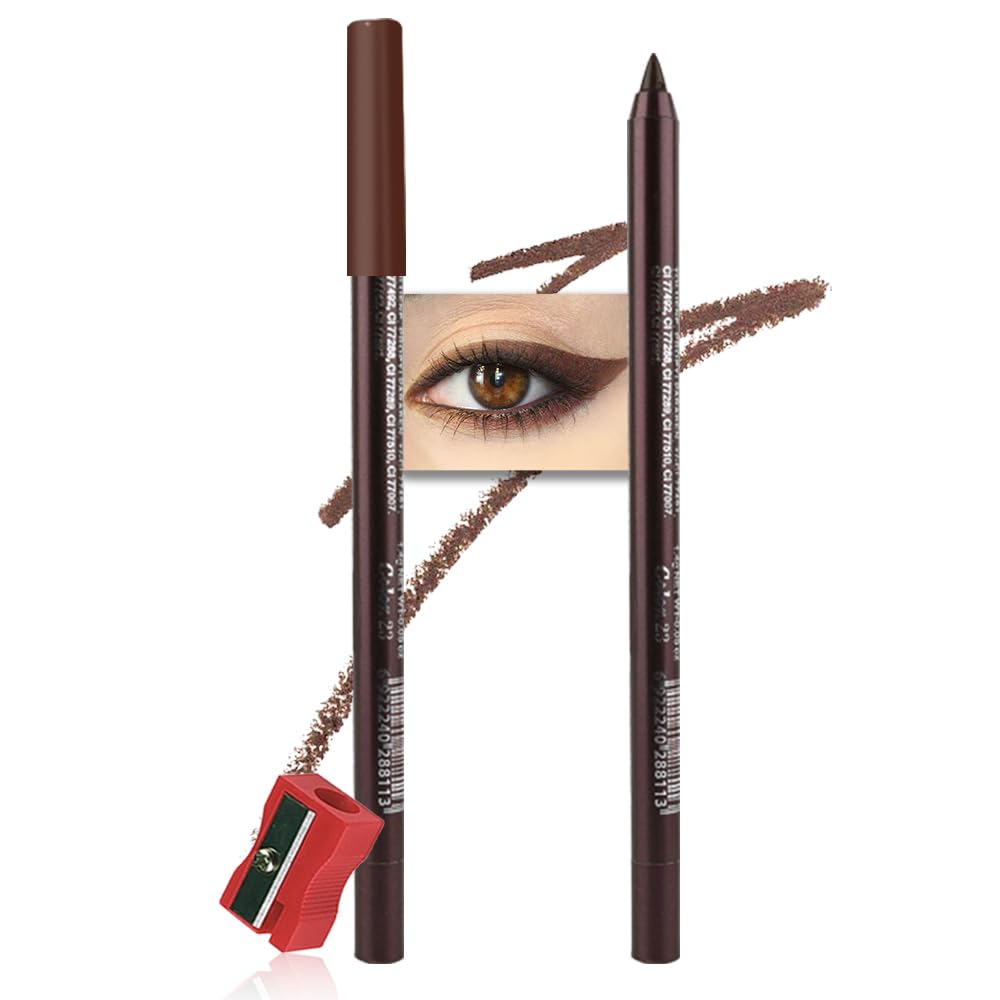 evpct Brown Eyeliner Pencils for Eyes, Dark Coffee Mocha Brown Colored Eye Liner Pencil Pen Makeup Waterproof Smudge Proof, Colored Gel Waterline Eyeliner Liquid, Face Eye Paint Stick Halloween Makeup