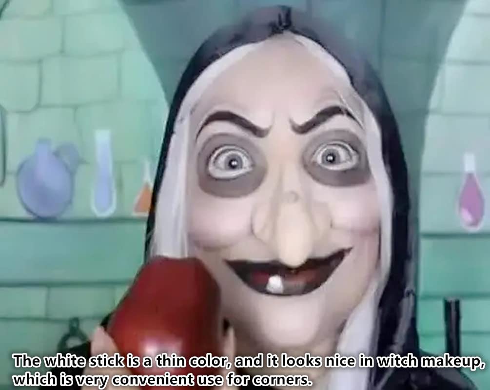 Go Ho 3 PCS Makeup Clown White Cream-Blendable Stick-Eye Black Sticks Face Body Paint Professional Halloween SFX Makeup,Safe Facepaint Nose&Lip Smacking for Sports Festival Make up(White+Black+Red)