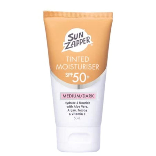 Sun Zapper BB Cream Tinted Moisturiser SPF 50+ Aloe Vera, Kakadu Plum, Jojoba, Vitamin E 50mL 1.69oz (Medium/Dark) Moisturizer Made in Australia