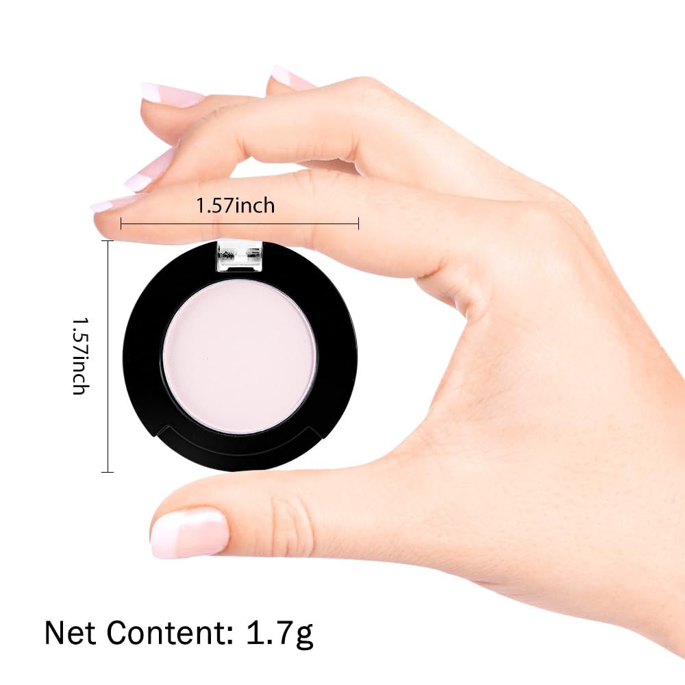 Monochrome Matte Eyeshadow Makeup Palette, Highly Pigmented Pearl White Eyeshadow Palette, Matte Pressed Powder Eye shadow Makeup, Single Vegan Eye Shadow, Daily Evening Women Girls Eyeshadow Gift 3#