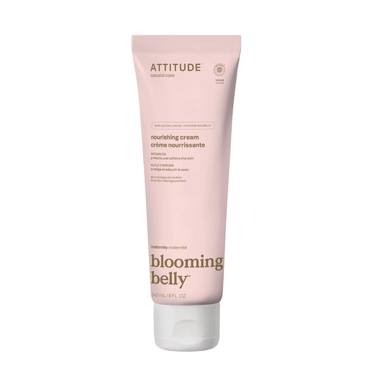 ATTITUDE Pregnancy Nourishing Body Cream, EWG Verified, Dermatologically Tested, Plant and Mineral-Based, Vegan Maternity Products, Argan Oil, 8 Fl Oz