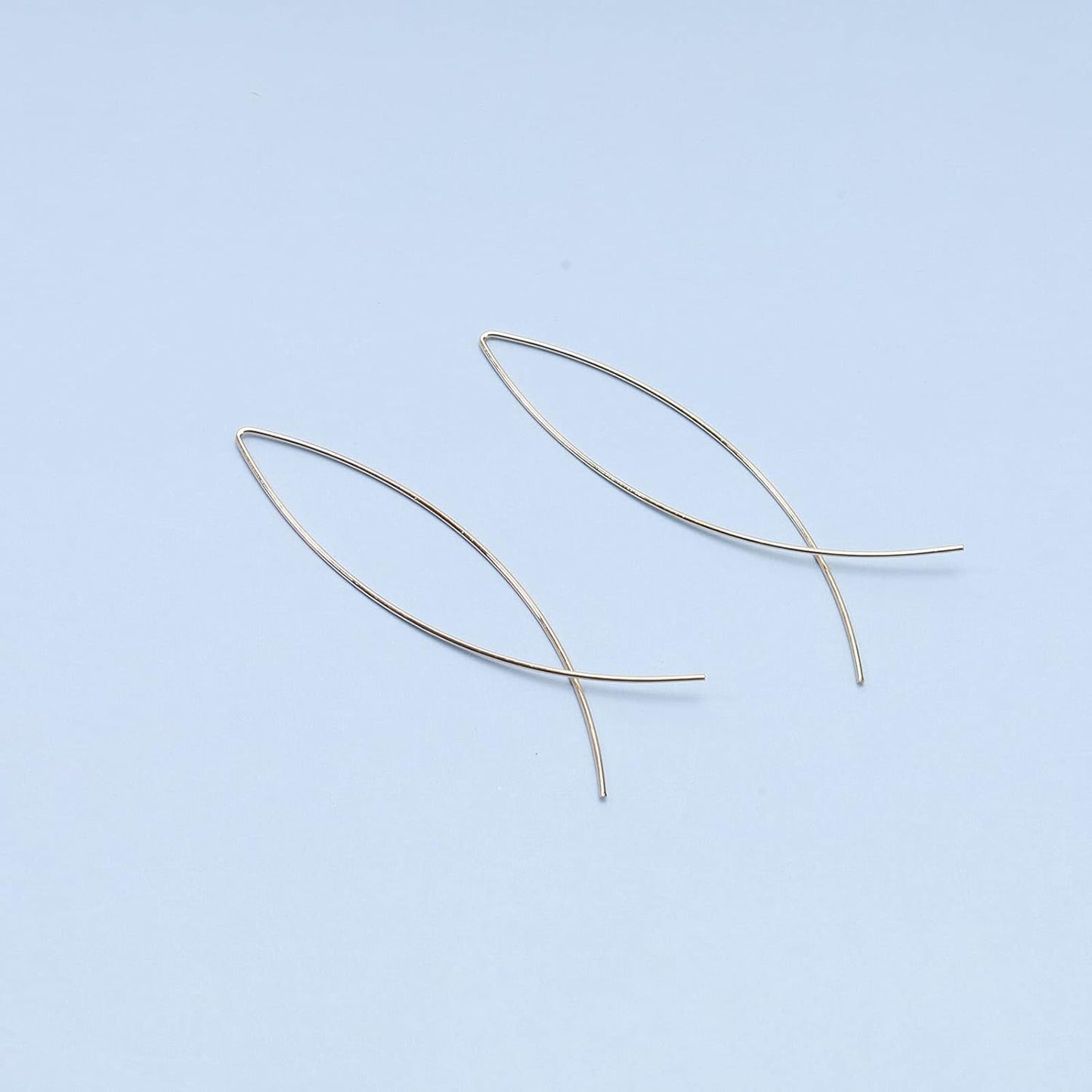 Boho Thin Arch Hoop Earrings Gold Threader Wire Earrings Open Hoop Earrings Minimal Everyday Earrings Jewelry for Women and Girls