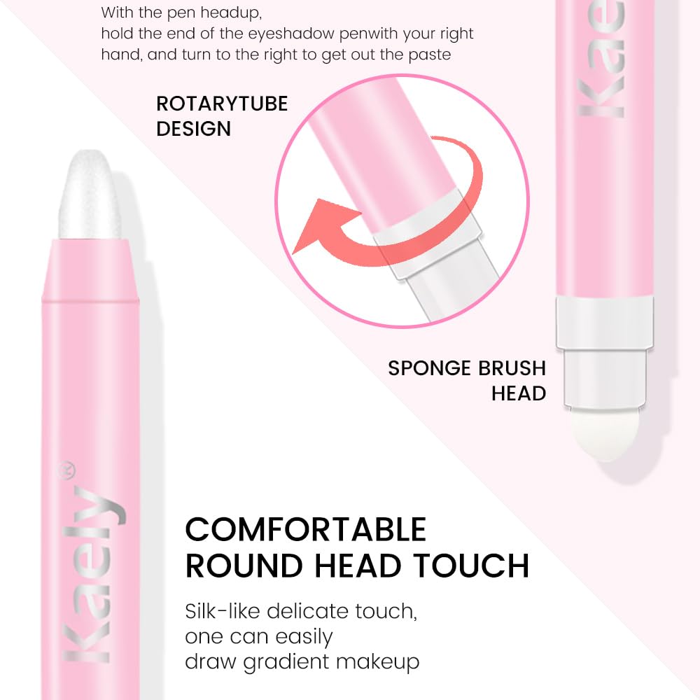 Kaely 2in1 Cream Eye Shadow Brightener Sticks, Pearl White Eyeliner Pencil Shimmer, Eyeshadow Applicator Stick Waterproof Pigmented, Eye Shadow Palette Highlighter Makeup, sombras para ojos, 01