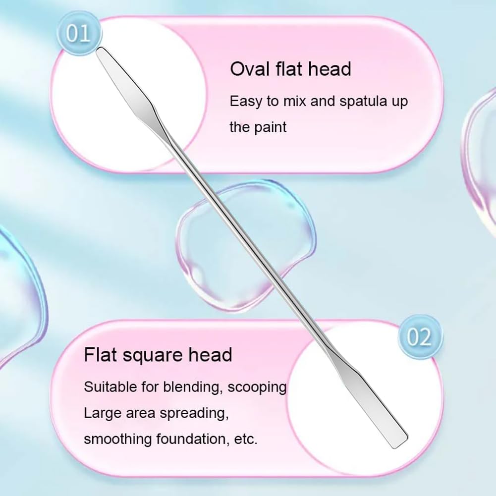 3 Pack Nail Art Palette with 3 Pcs Spatula Makeup Tray Foundation Mixing Palette Professional Cosmetic Stiring Tools for Women and Girls Liquid Foundation Lipstick Concealer