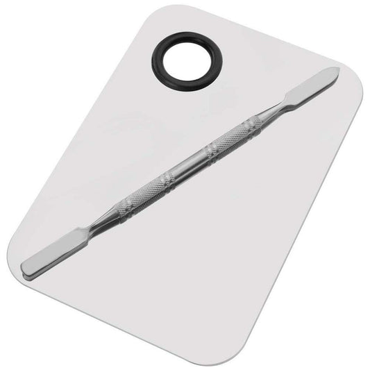 6 by 4 Inches Makeup Palette Stainless Steel Palette Cosmetic Artist Mixing Palette with 6 Inches Spatula Tool